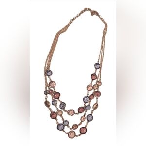 Swarovski Multi-Color Crystal Layered Necklace Gold-Tone